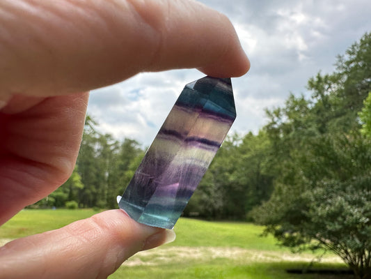 Rainbow Fluorite Obelisk Tower #8