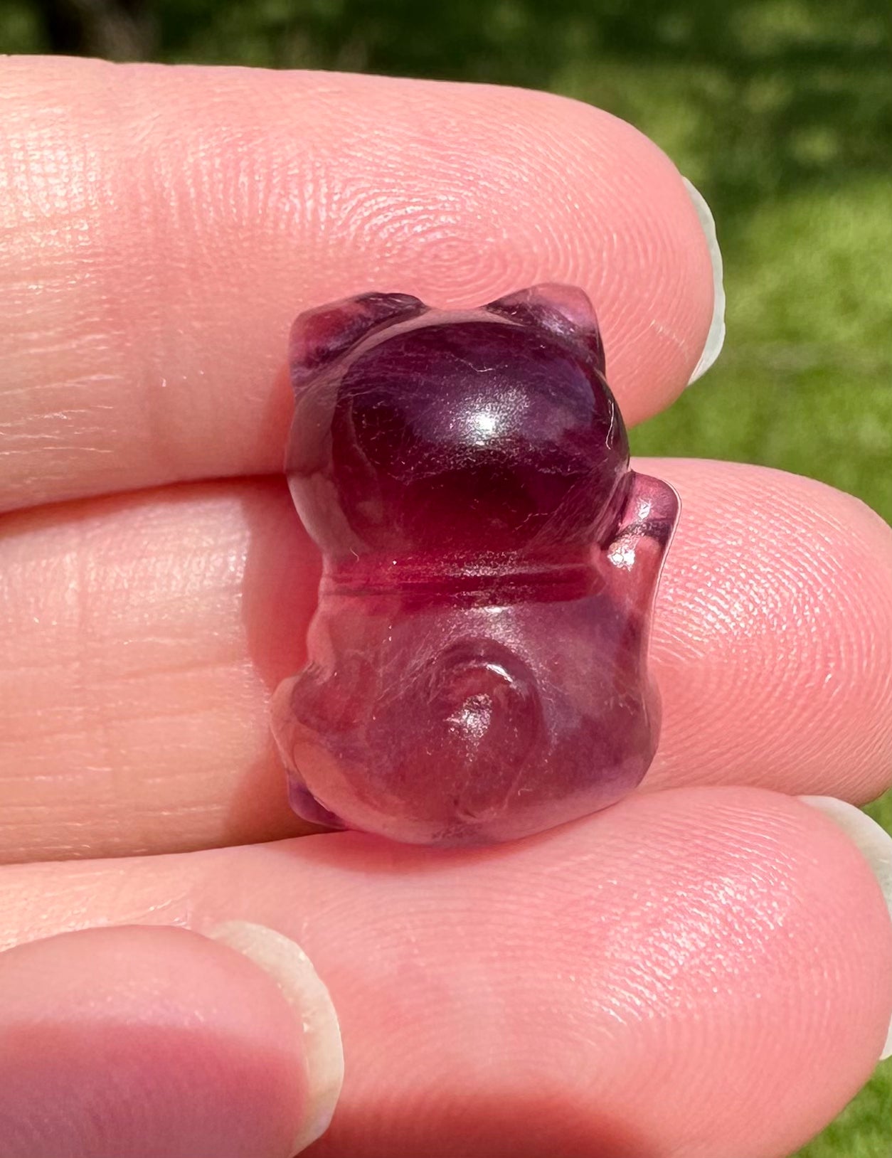 Mini Candy Fluorite Cat Carving