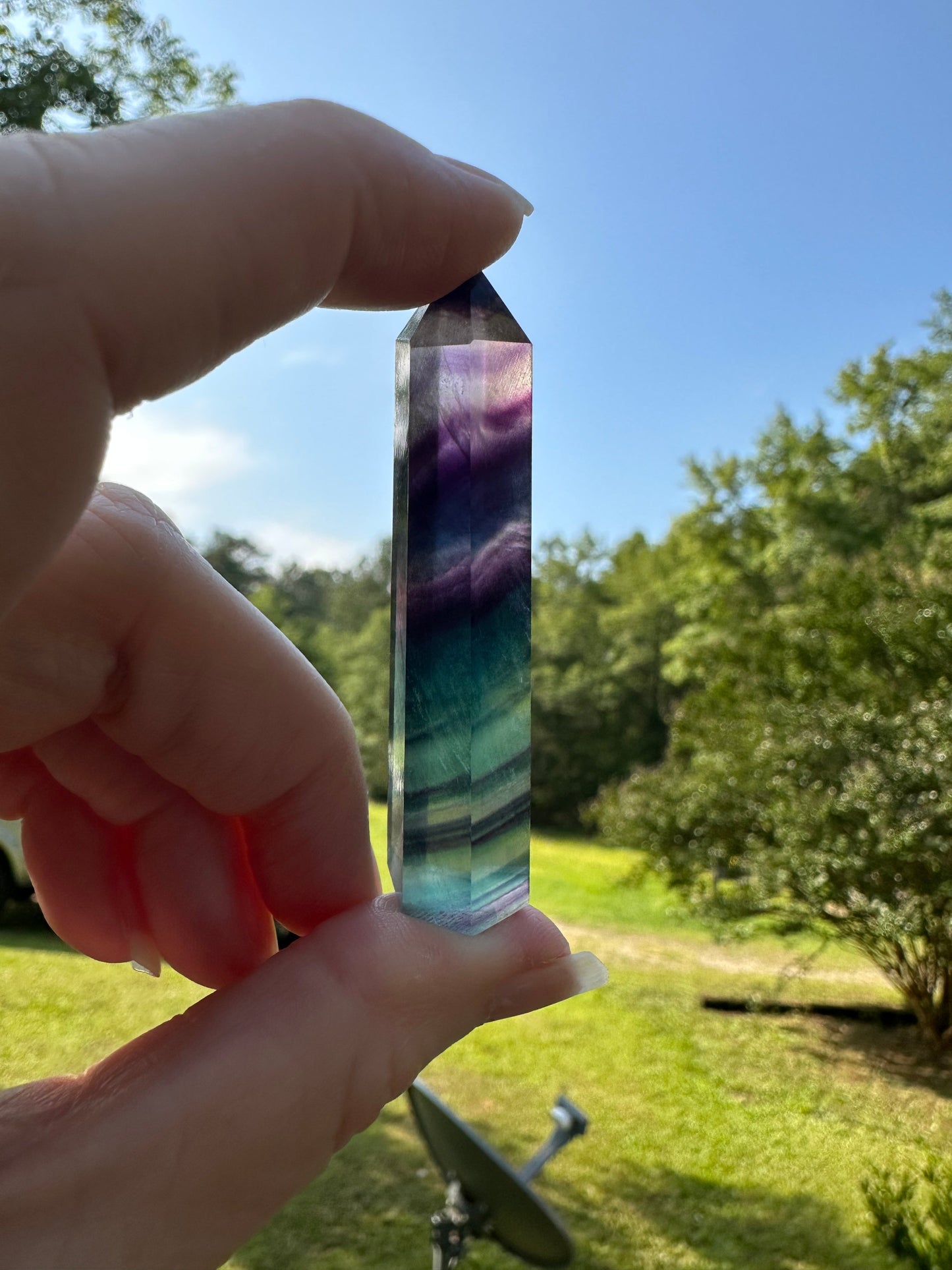 Rainbow Fluorite Crystal Point #4