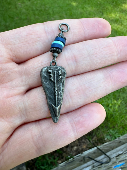 Arrowhead Pendent With Blue Beads