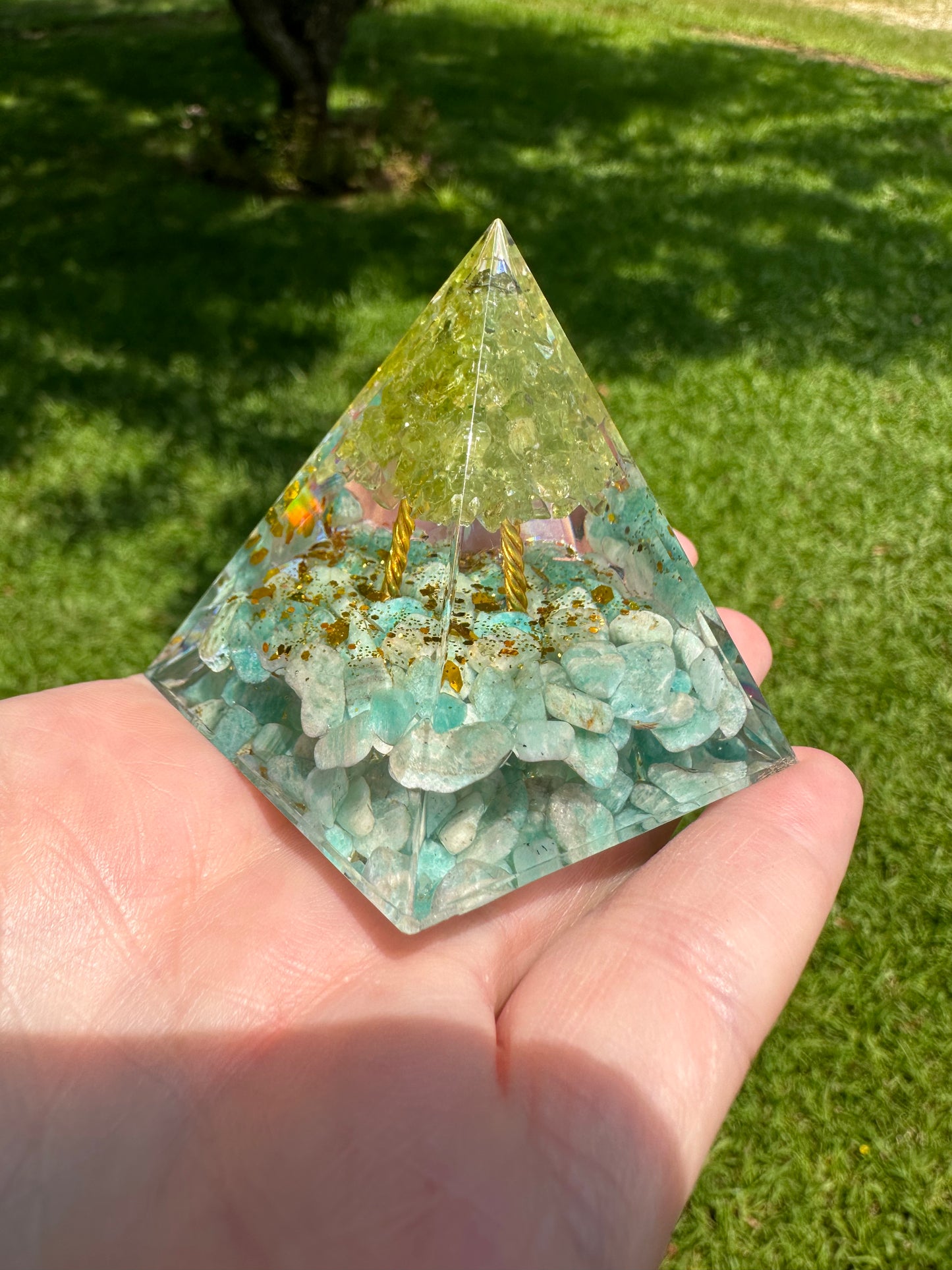 Amazonite Orgonite Pyramid #6