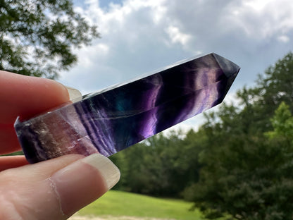 Dark Rainbow Fluorite Obelisk Tower #1