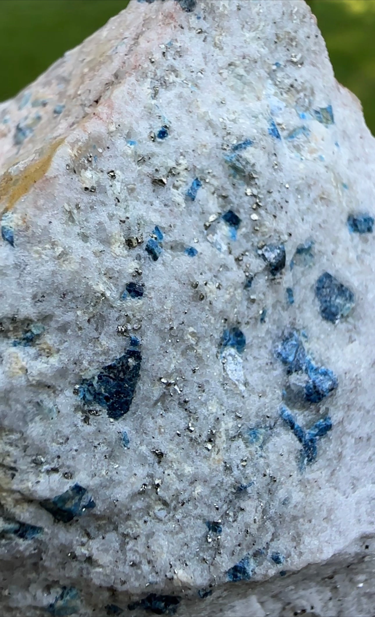 Lazulite & Pyrite in Matrix, Graves Mountain