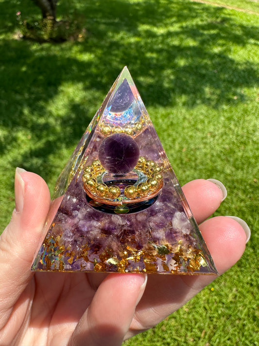 Amethyst Orgonite Pyramid #1