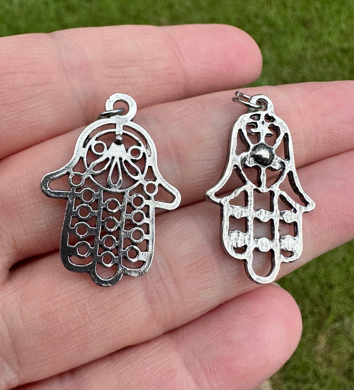 Set of (2) Silvertone Pendants