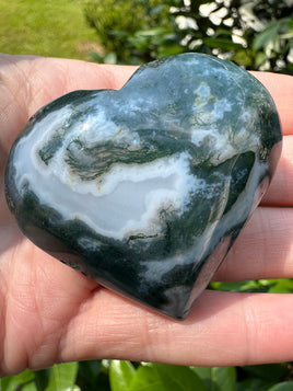 Moss Agate Heart #1