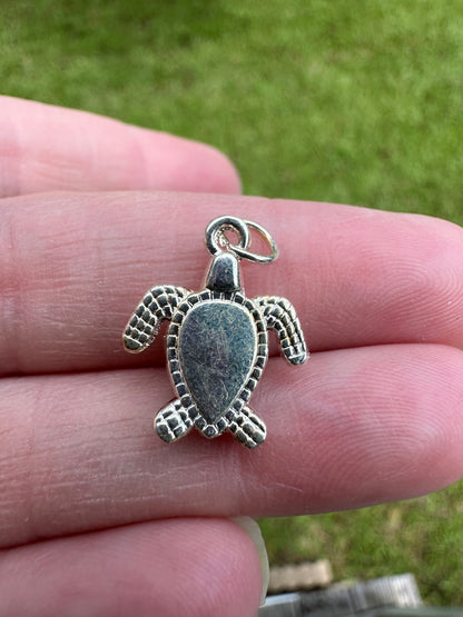 Silvertone Turtle Charm