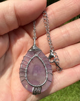 Amethyst Tree of Life Silvertone Necklace