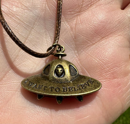 I Want To Believe Ufo Pendant & Necklace