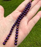 Glass Purple Iris 6mm Round Strand