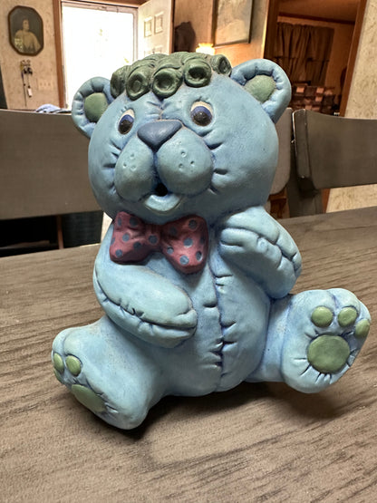 Hand Painted Ceramic Blue Bear