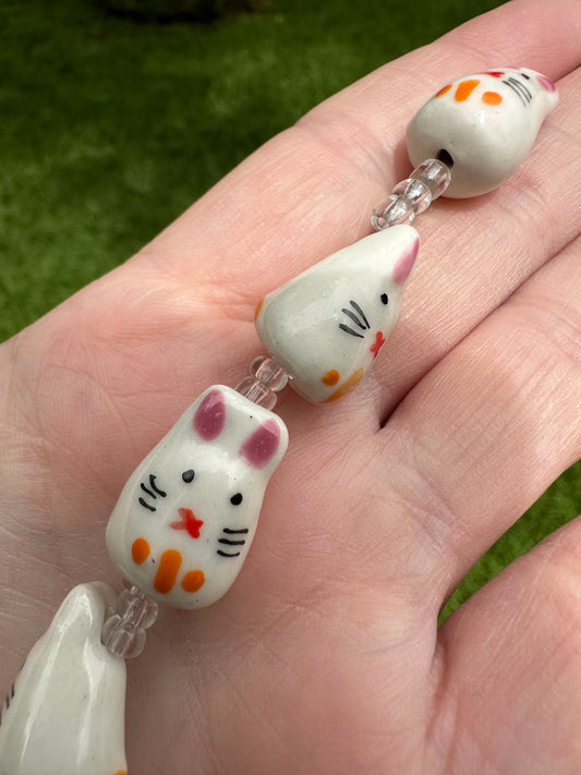 Bunny Rabbit Glass Bead Strand