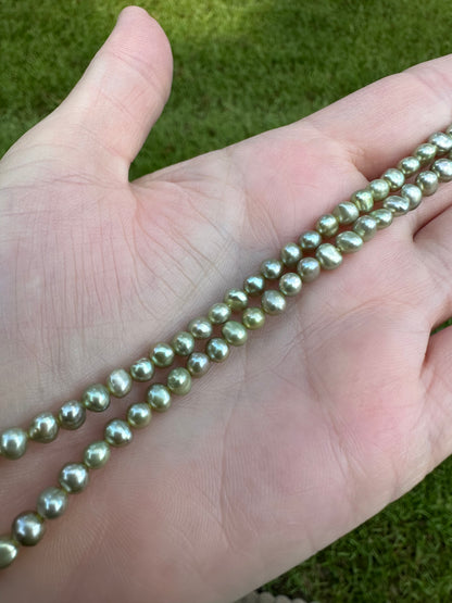 Lime Freshwater Pearl Strand #10