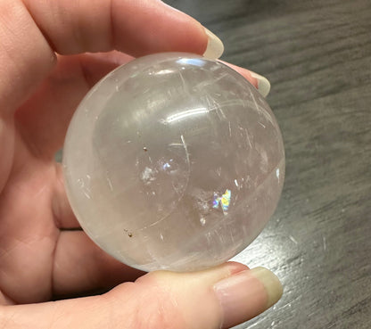 White Calcite Rainbow Sphere #1