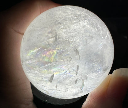 White Calcite Rainbow Sphere #4