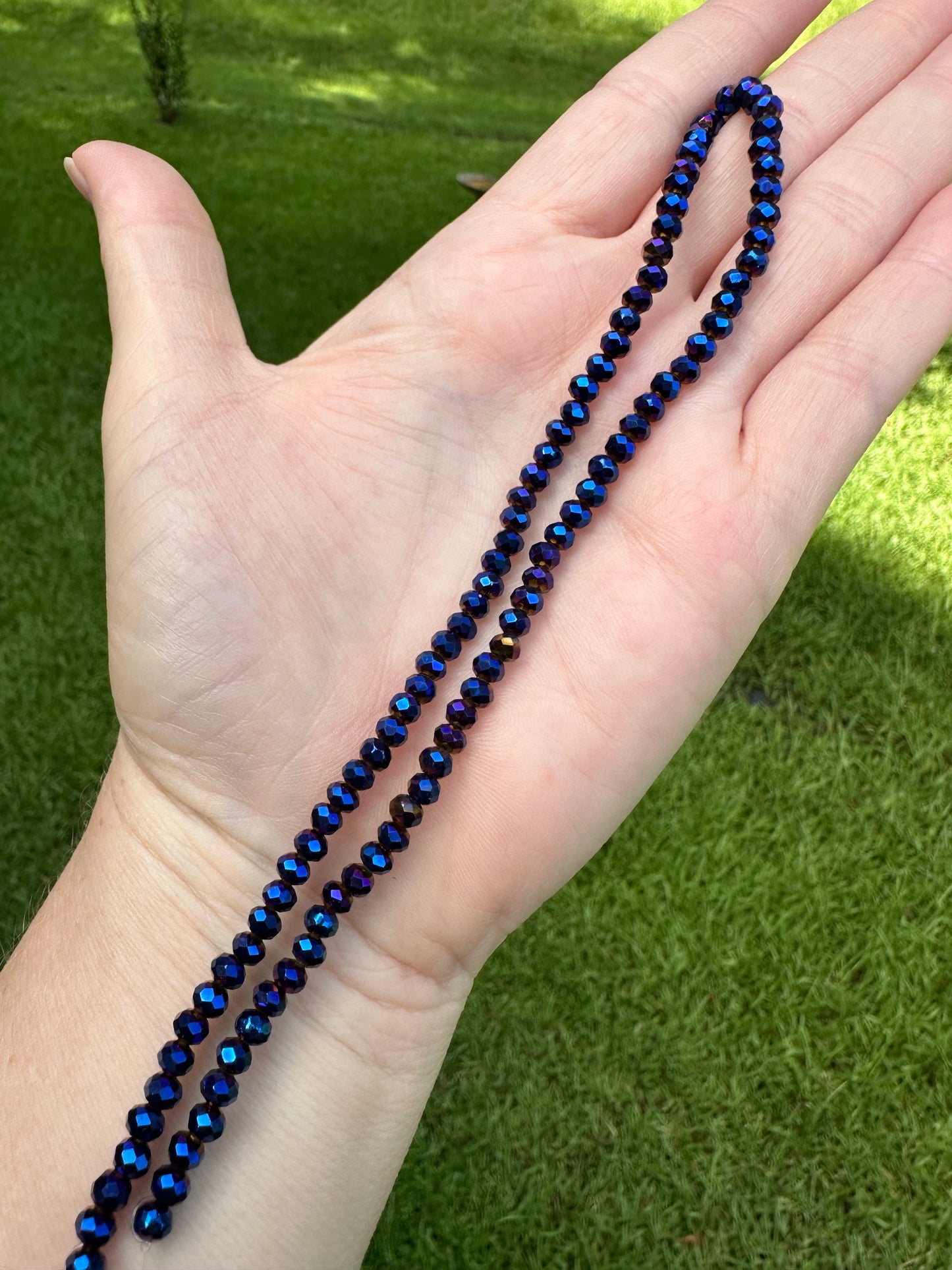 Purple-Blue Faceted Glass Beads