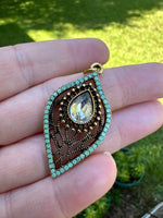 Goldtone Filigree Teardrop Pendant