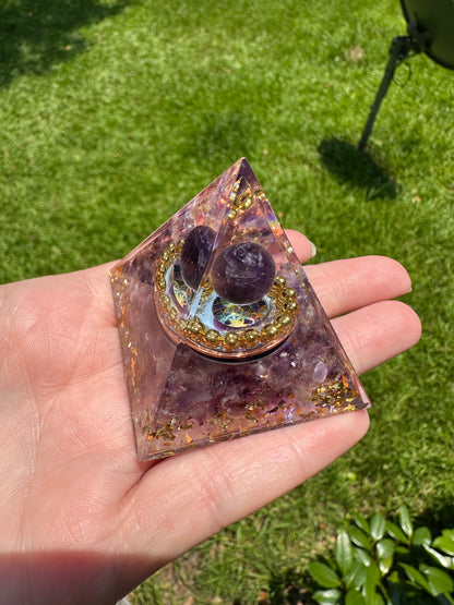 Amethyst Orgonite Pyramid #1