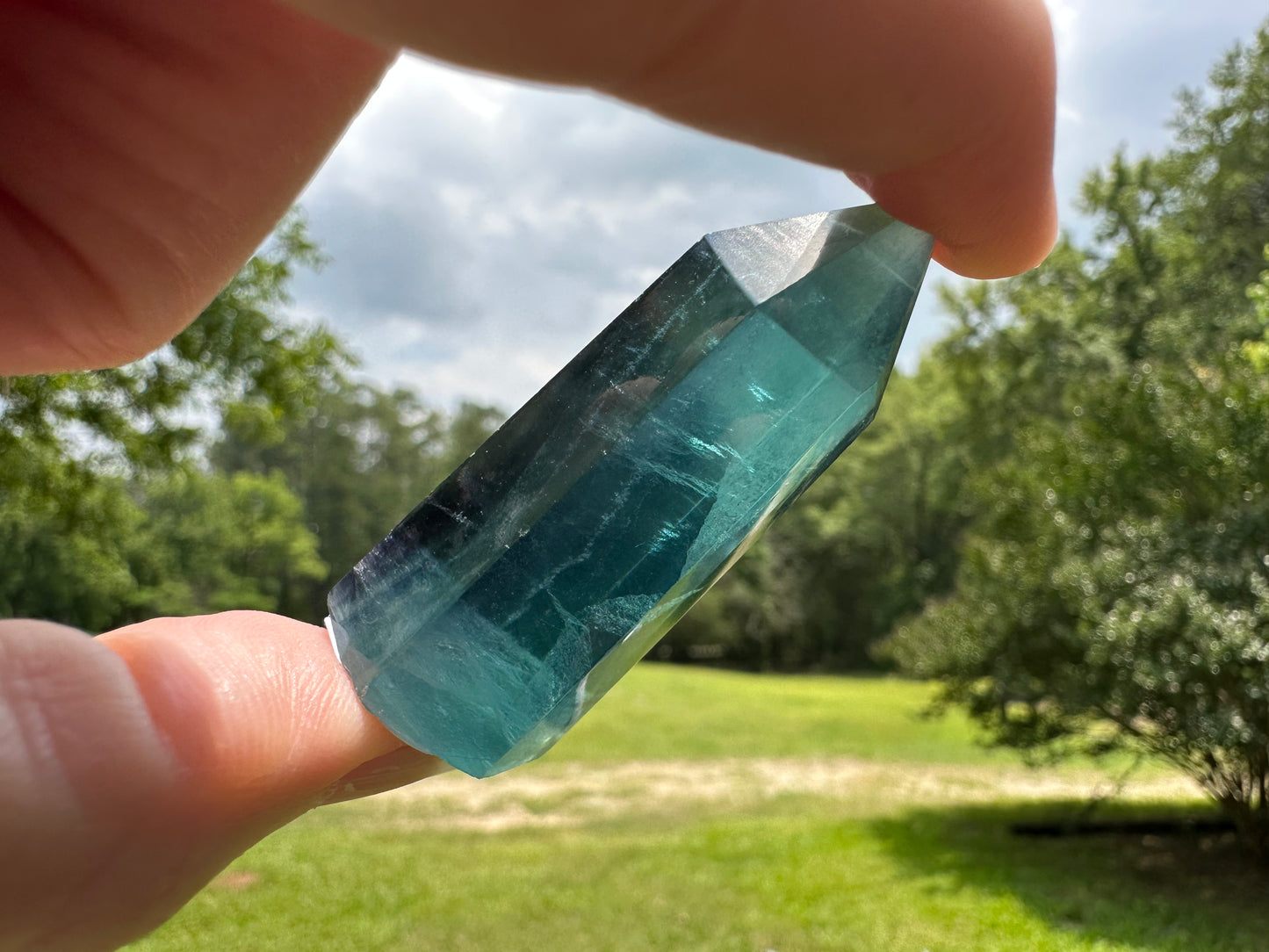 Dark Rainbow Fluorite Obelisk Tower #11