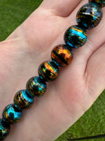 Large Glass Multi-Color Round Bead Strand