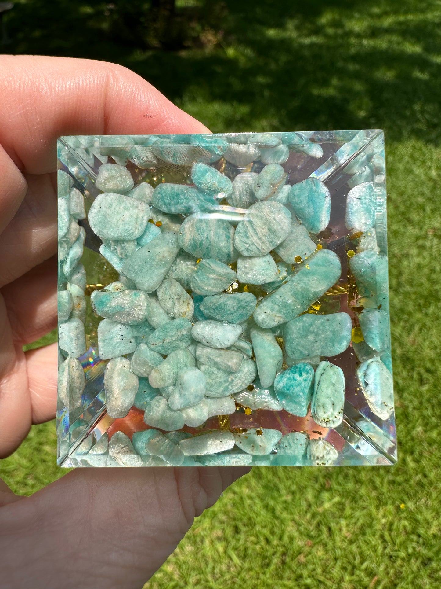 Amazonite Orgonite Pyramid #6