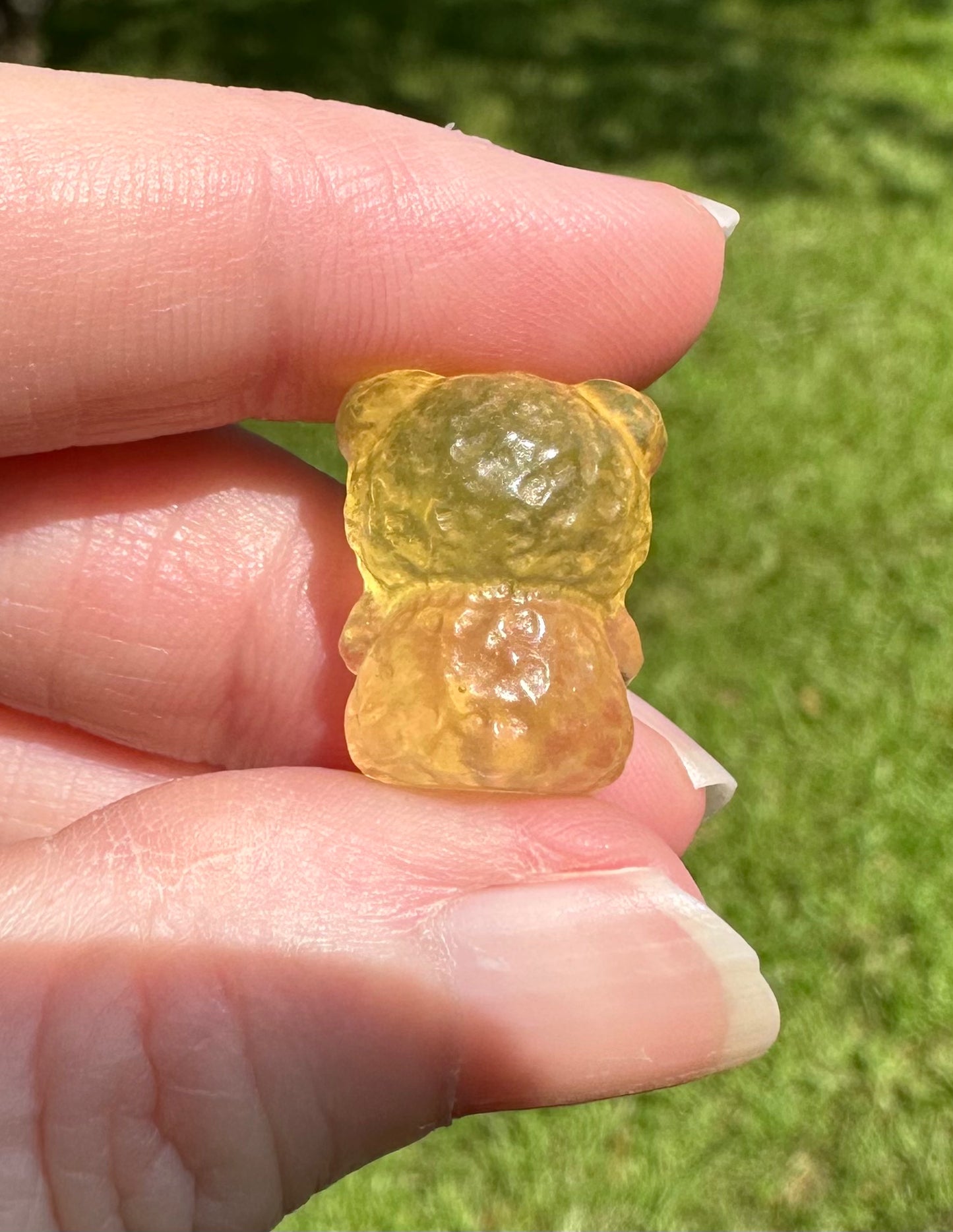 Mini Candy Fluorite Bear Carving