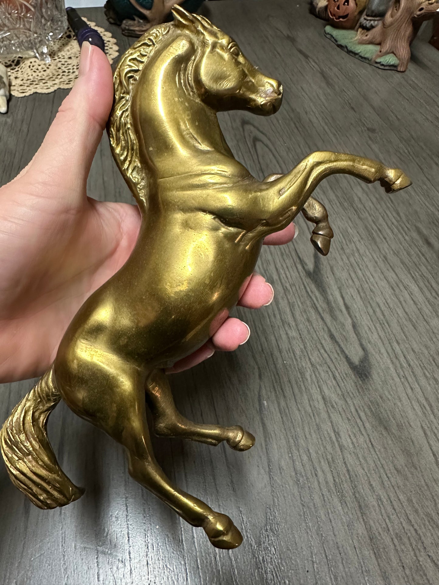 Vintage Brass Rearing Horse