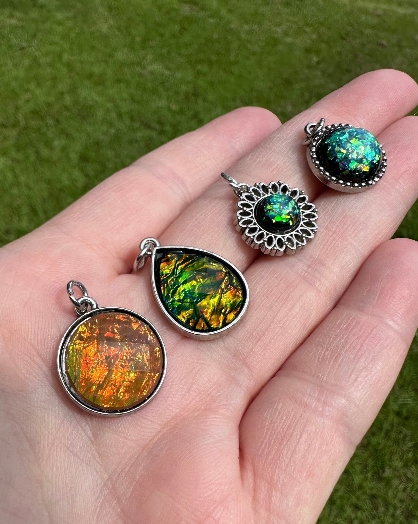 Set of (4) Colorful Pendants