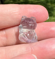 Mini Candy Fluorite Cat Carving