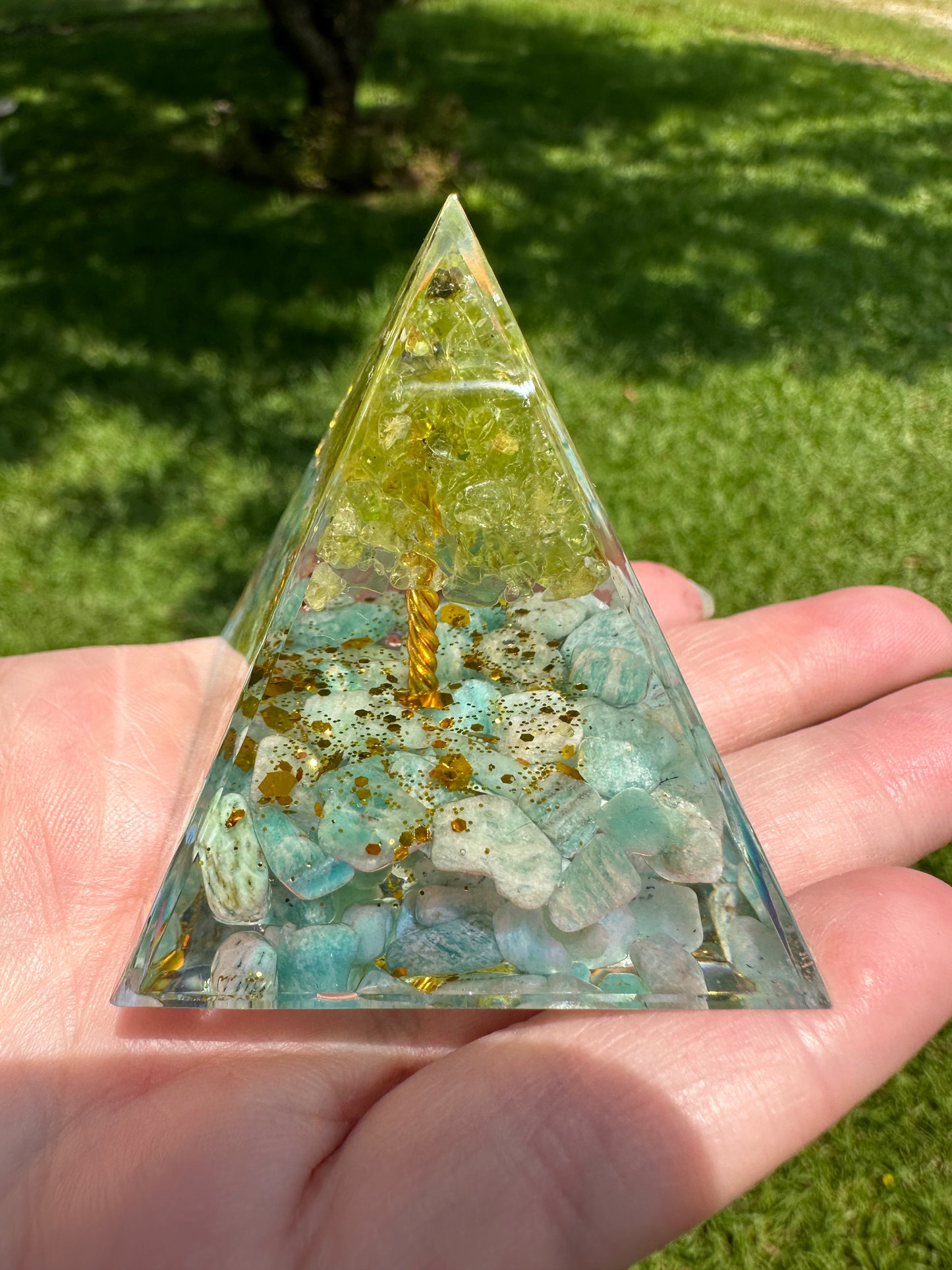 Amazonite Orgonite Pyramid #6