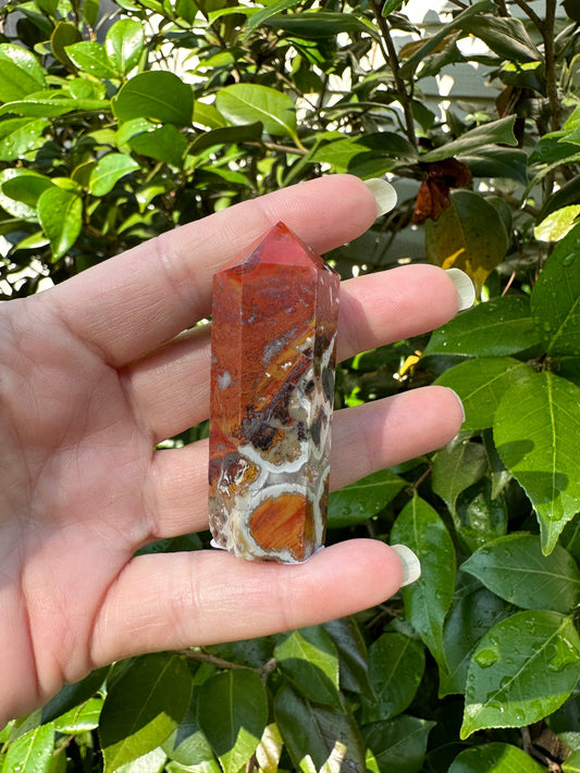 Natural Red Agate Obelisk Tower #5