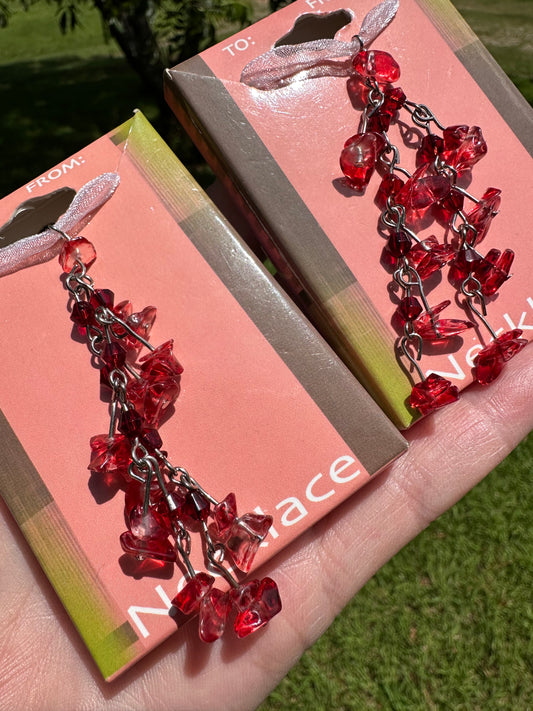 Lot of 4 Red Stone Chip Necklaces