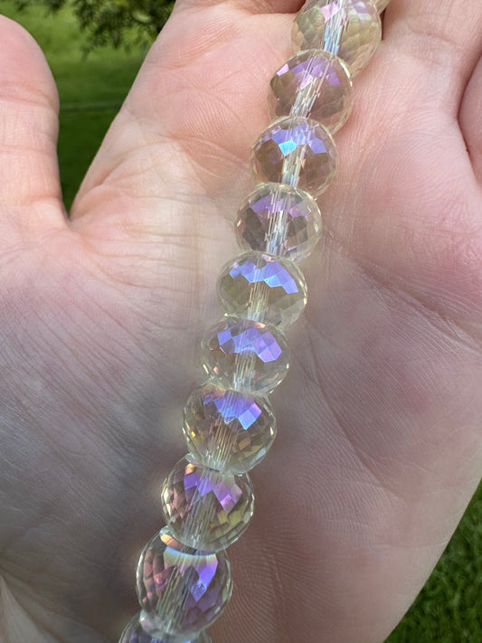 Aurora Borealis Faceted Bead Strand