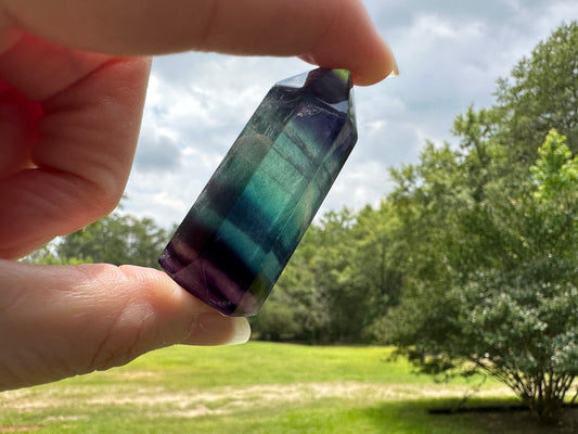 Rainbow Fluorite Obelisk Tower #9