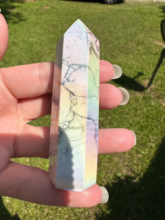 Angel Aura Howlite Obelisk Point #2