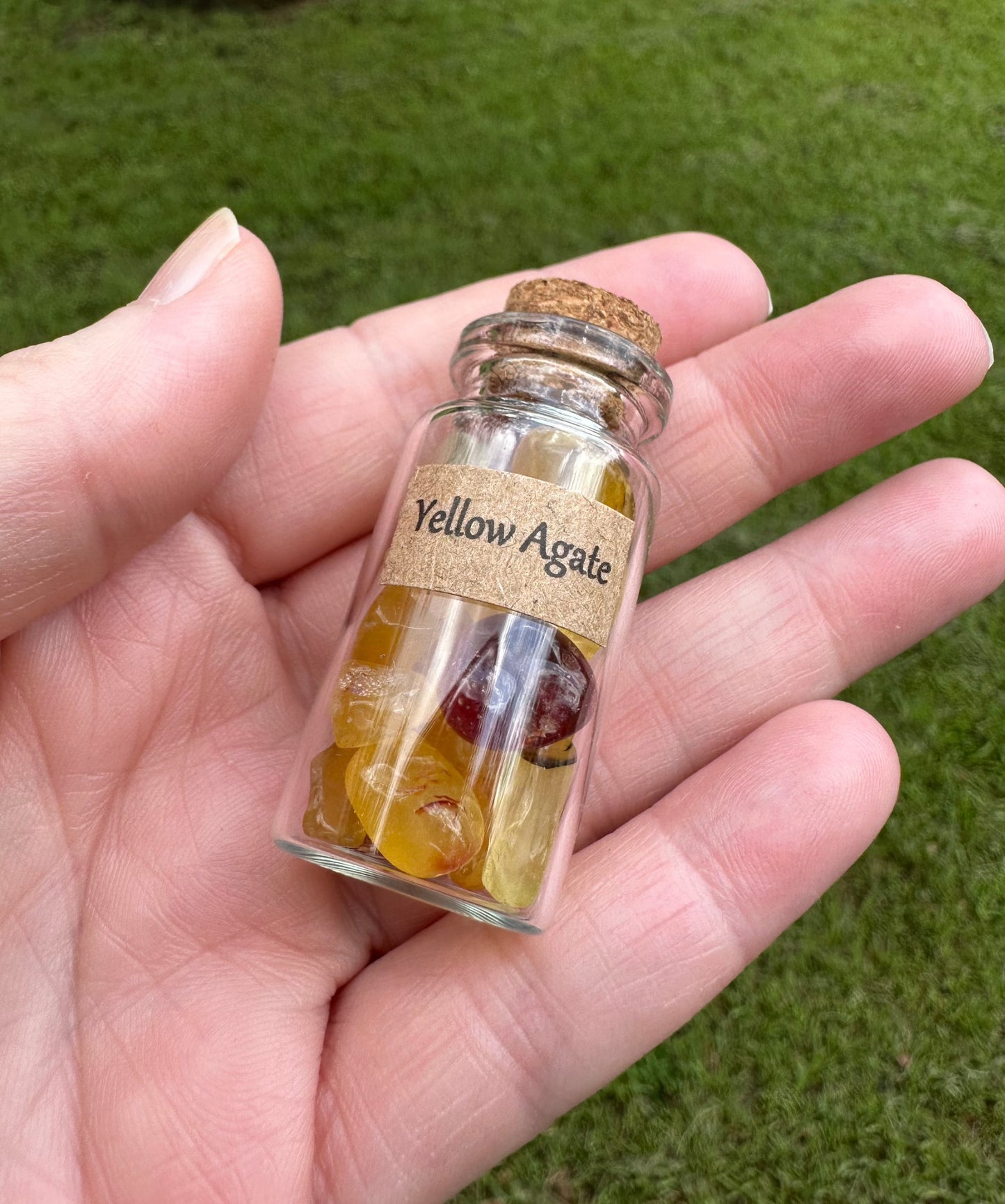 Yellow Agate Chips In Bottle