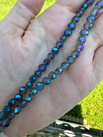 Frosted Glass Multi-Color Faceted Bead Strand