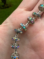 Rhinestone Aurora Borealis Rondelle Strand