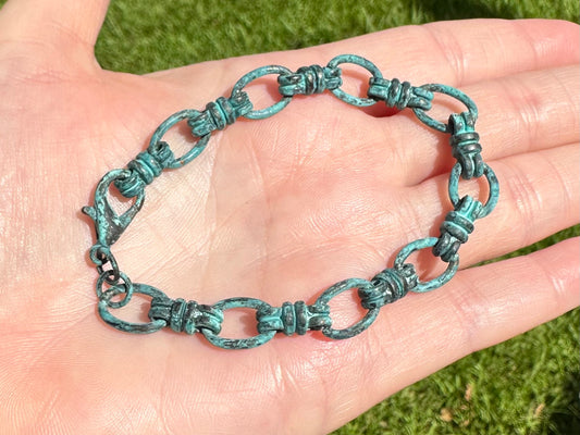 Weathered Link Metal Bracelet