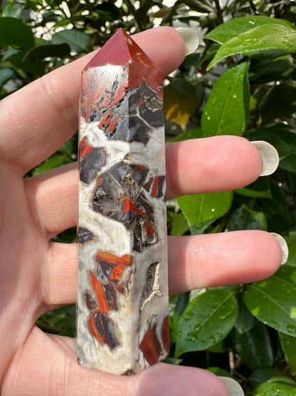 Natural Red Agate Obelisk Tower #1