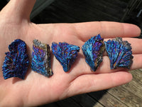 Natural Tourmaline Electroplated Blue Flame