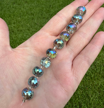 Large Faceted Glass and Bead Strand