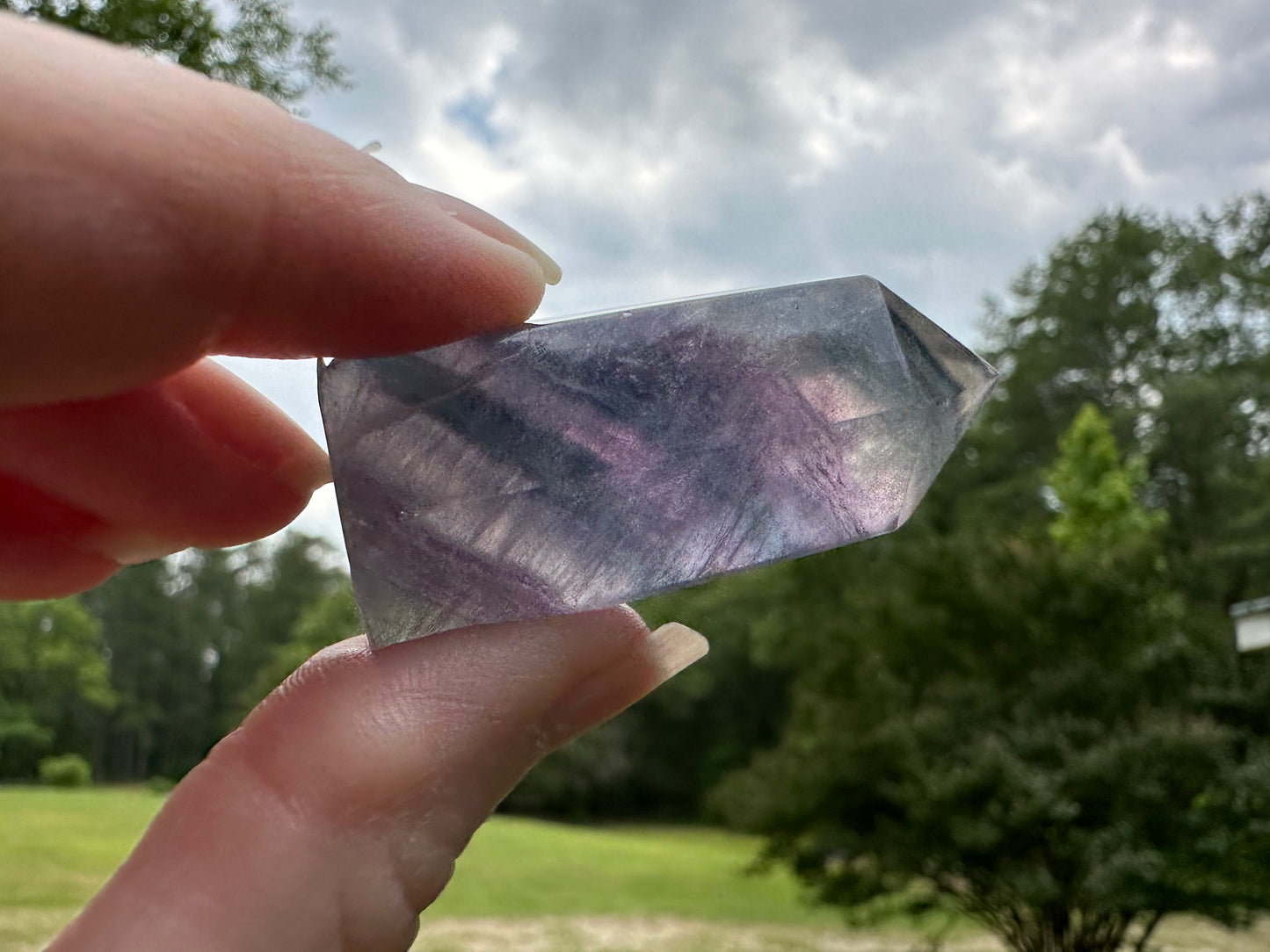 Rainbow Fluorite Obelisk Tower #7