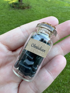 Black Obsidian Chips In Bottle