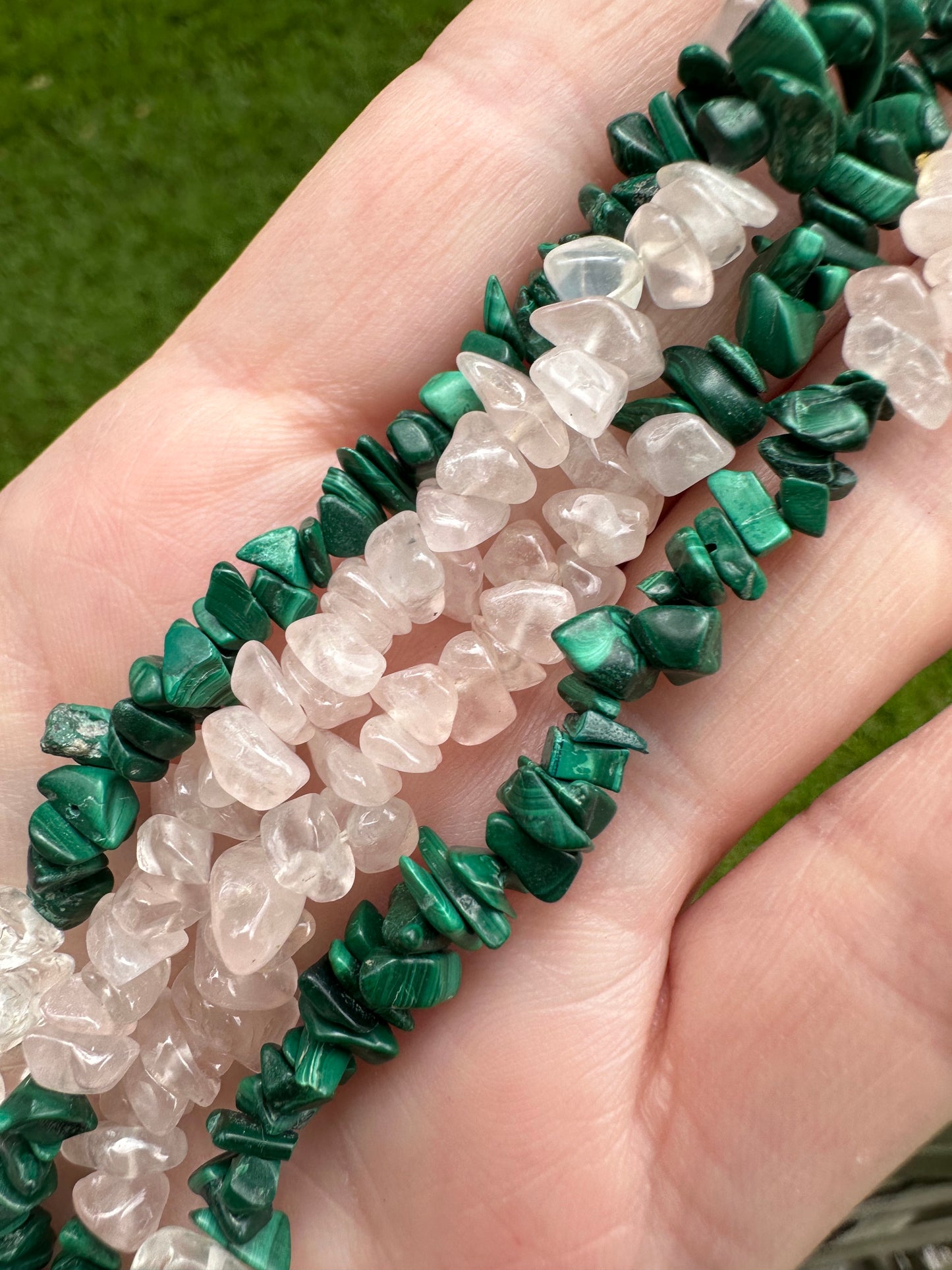 Rose Quartz/Malachite/Quartz Strand