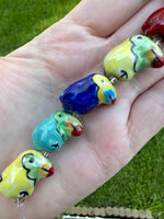 Multi Ceramic/Glass Toucan Bead Strand