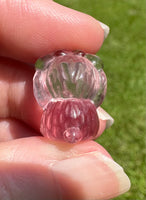 Mini Candy Fluorite Bear with Arms Up Carving