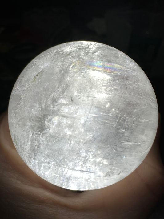 White Calcite Rainbow Sphere #5