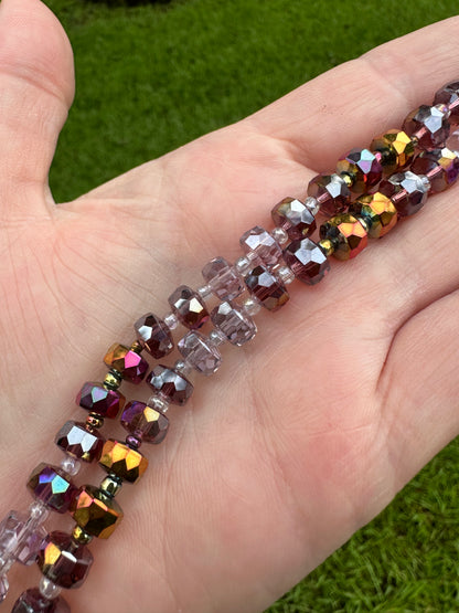 Multi-Color Rondelle Glass Bead Strand