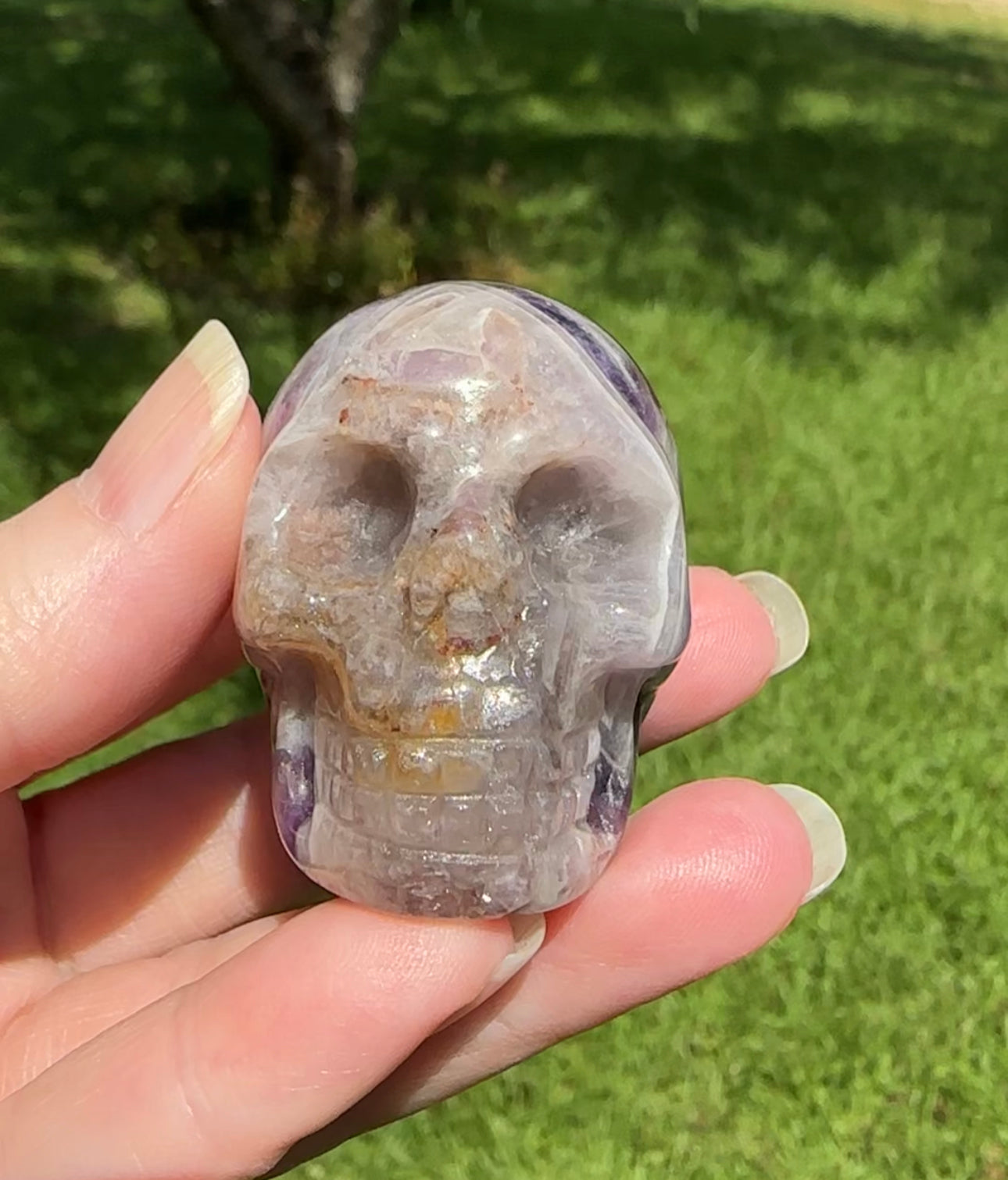 Natural Chevron Amethyst Skull